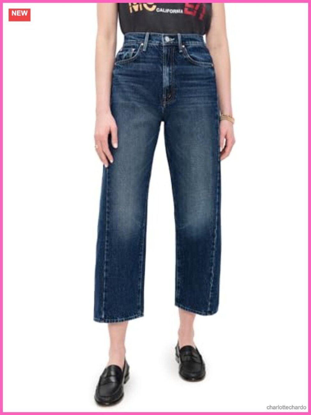 High Rise Ankle Jeans Mid-Weight Non-Stretch Denim 5-Pocket Style